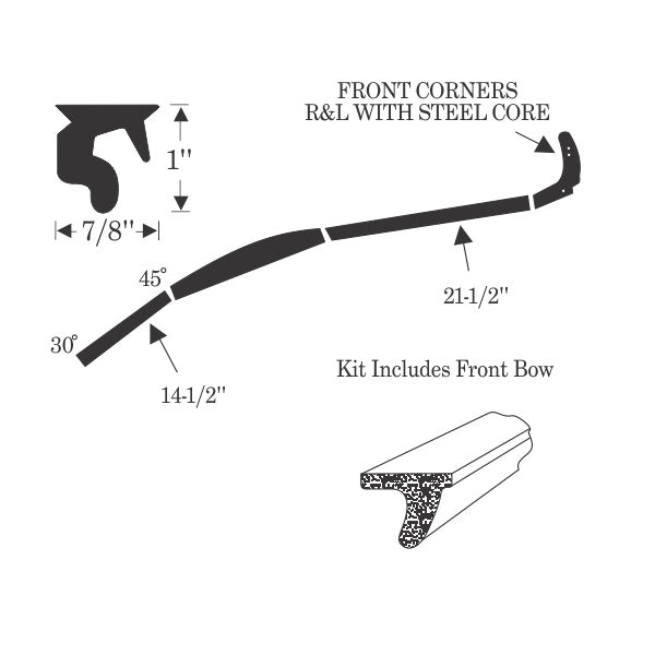 Convertible Roof Rail Weatherstrip Set