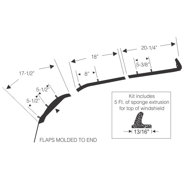 Convertible Roof Rail Weatherstrip Set