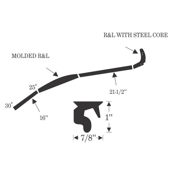 Convertible Roof Rail Weatherstrips