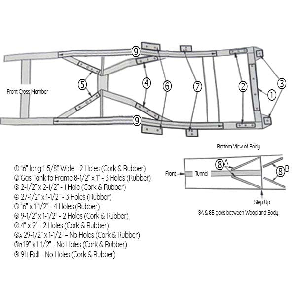Body To Frame Mounting Pad Set