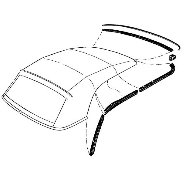 Convertible Roof Rail Weatherstrip Set