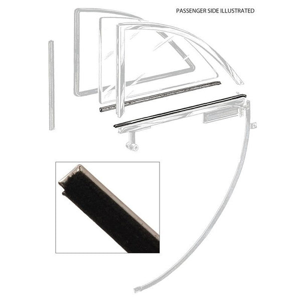 Window Felt Beltline Weatherstrips - Left Quarter Window