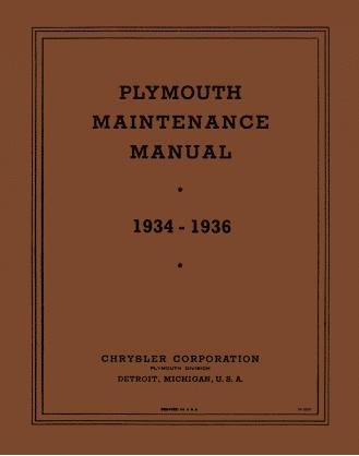 Shop Manual for 1934 - 1936 Plymouth | Literature