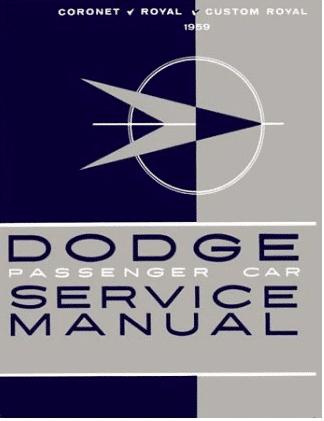 Shop Manual for 1959 Dodge | Literature