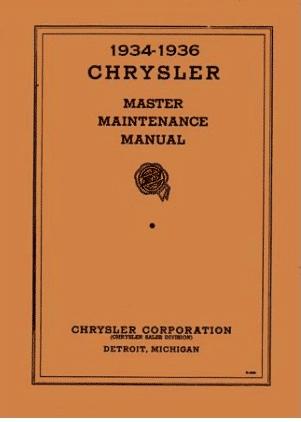 Shop Manual for 1934 - 1936 Chrysler | Literature