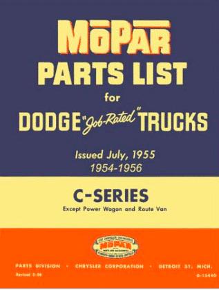 Factory Parts Catalog | 1954-1956 Dodge C-Series Truck
