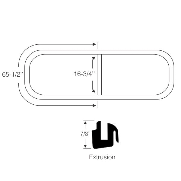 Windshield Gasket with Divider Bar