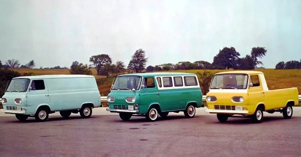 1965 Ford Econoline vans parked