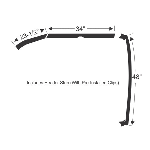 Convertible Roof Rail Weatherstrip Set