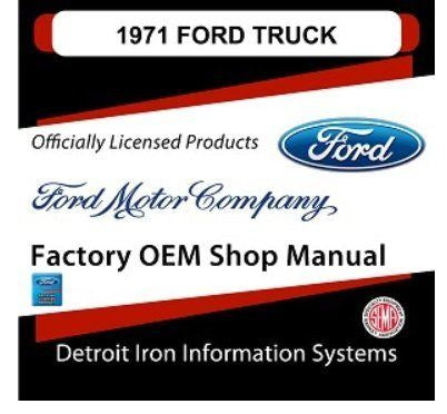 1971 Ford Truck And Van Factory Shop Manual, CD