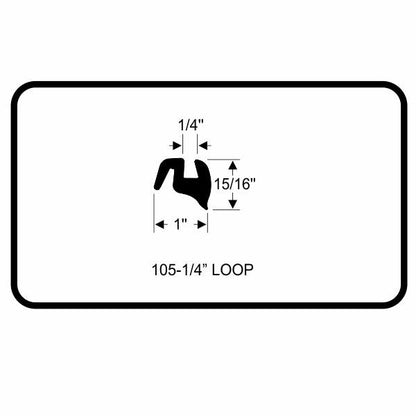 Large Stationary Quarter Window Weatherstrip