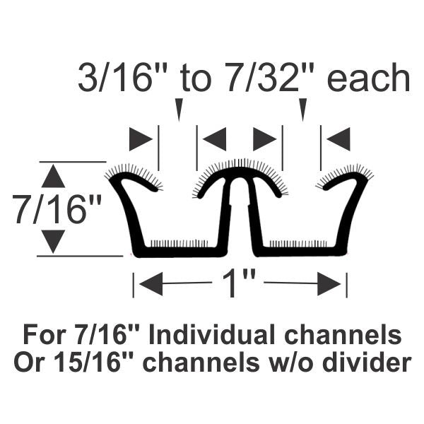 Flexible Flocked Double Run Channel