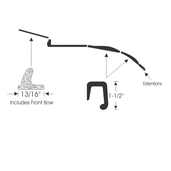 Convertible Roof Rail Weatherstrip Set