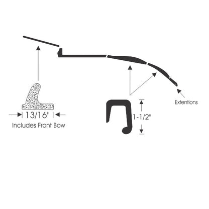 Convertible Roof Rail Weatherstrip Set
