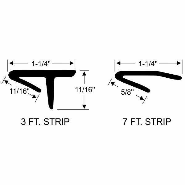 Convertible Roof Rail Weatherstrip Set