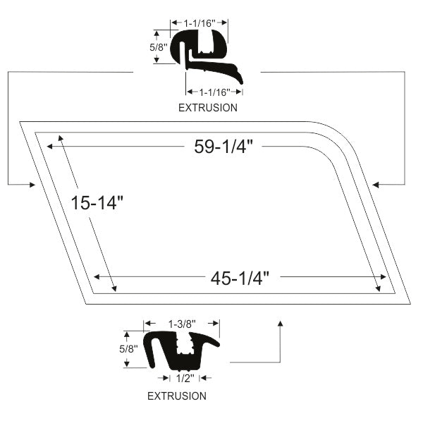 Stationary Quarter Window Gasket
