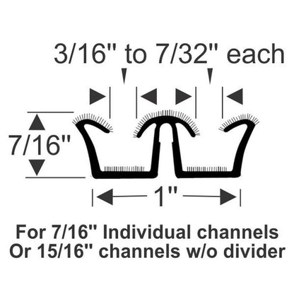 1" Sliding Glass Double U-Channel