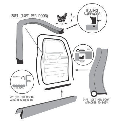 Front Door Weatherstrip Set