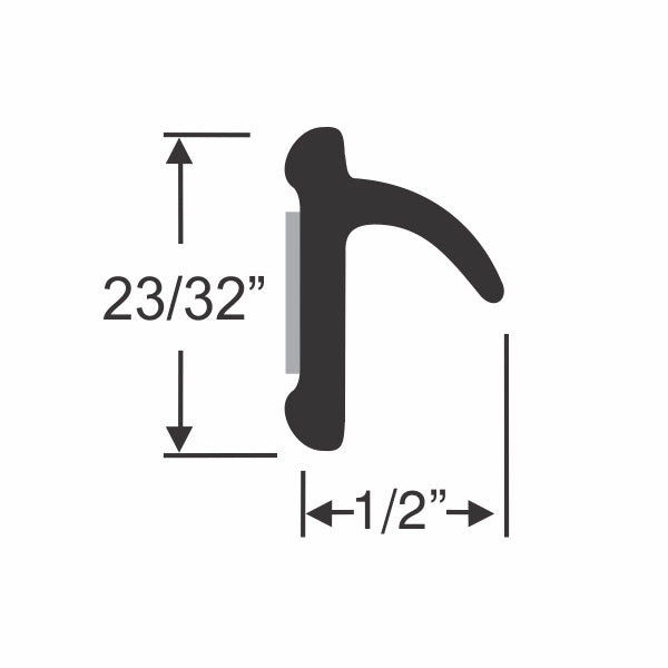 23/32" Dense Rubber Extrusion with Bonded Adhesive