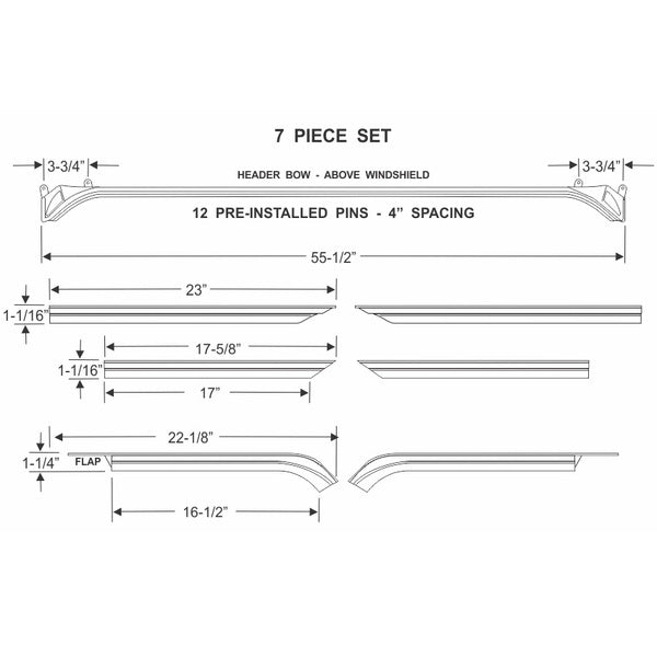Convertible Roof Rail Weatherstrip Set