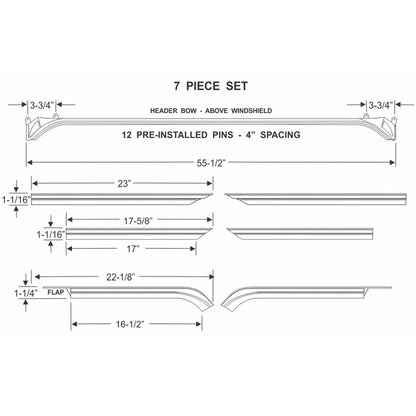 Convertible Roof Rail Weatherstrip Set