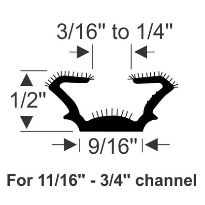 Unbeaded Rubber Run Channel