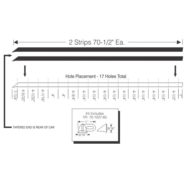 Hardtop Roof Rail Weatherstrips