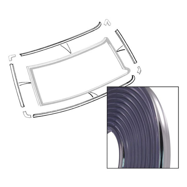 Windshield Molding Set - Flexible Chrome