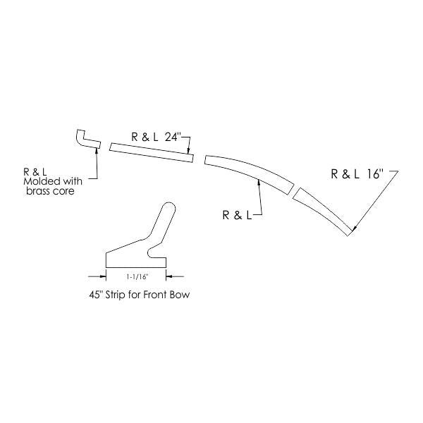Convertible Roof Rail Weatherstrip Set