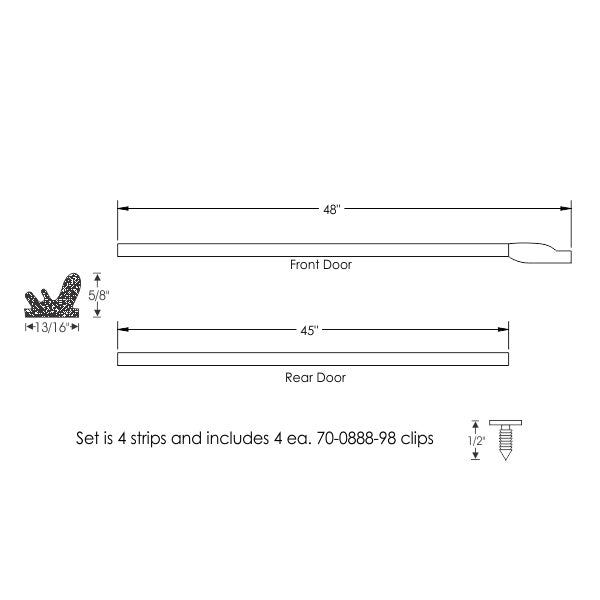 Hardtop Roof Rail Weatherstrips