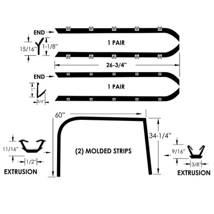 Side Window Felt Beltline and Run Channel Set