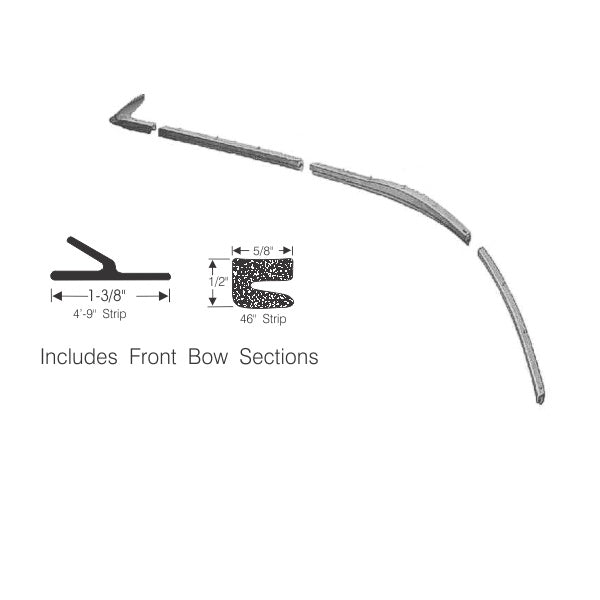 Convertible Roof Rail Weatherstrip Set