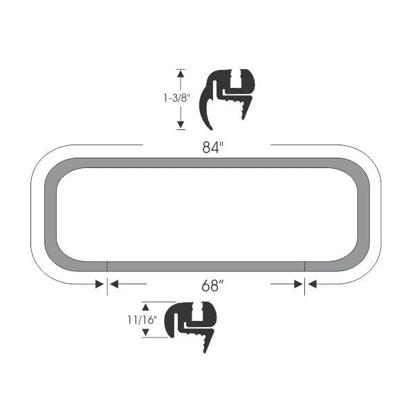Windshield Gasket with Groove