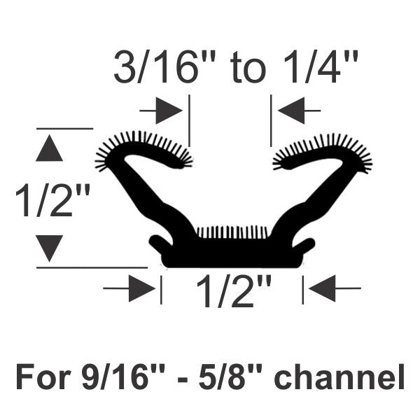 Unbeaded Rubber Channel 96"