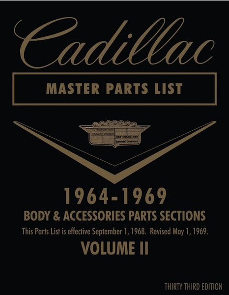 Cadillac Master Parts List 1964 - 1969 (Reprint)