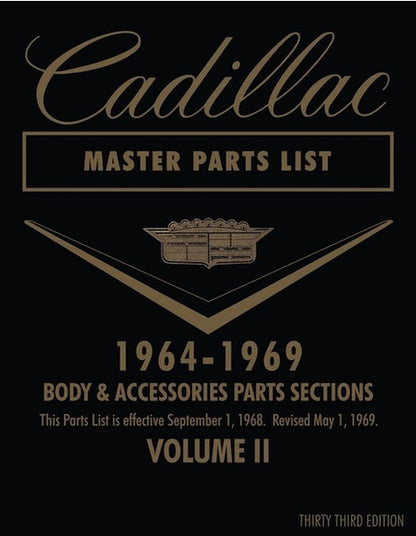 Cadillac Master Parts List 1964 - 1969 (Reprint)