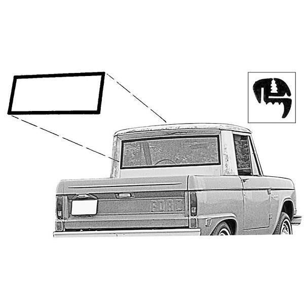 Rear Window Gasket with Trim Groove