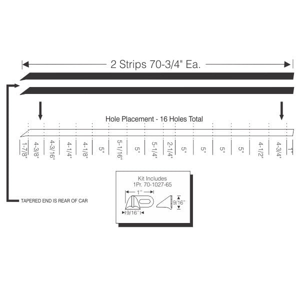 Hardtop Roof Rail Weatherstrips