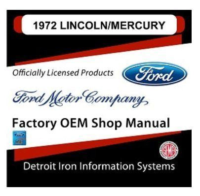 1972 Lincoln-Mercury Factory Shop Manual, CD