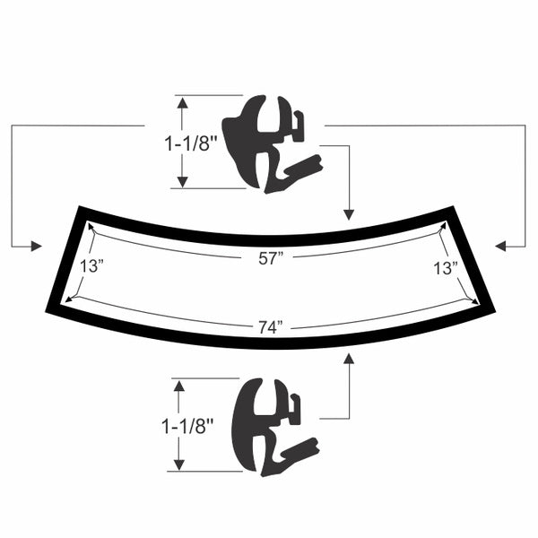 Windshield Gasket with Groove