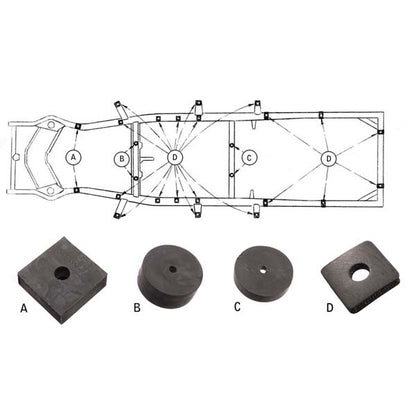 Body To Frame Mounting Pad Set