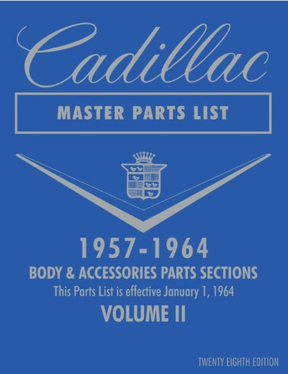 Cadillac Master Parts List 1957 - 1964 (Reprint)