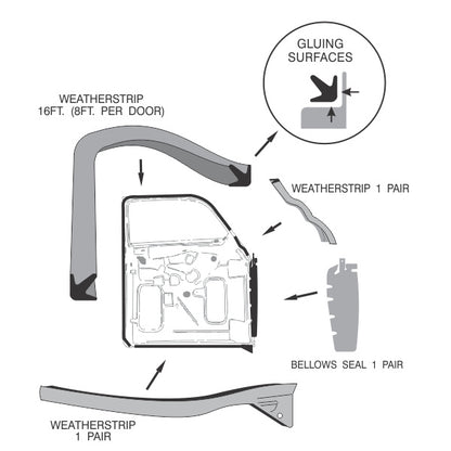 Front Door Weatherstrip Set