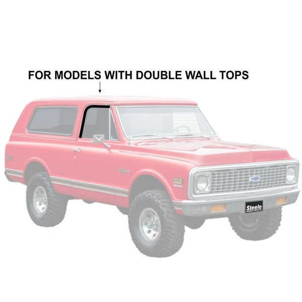 Roof Rail Weatherstrips - Double Wall Tops
