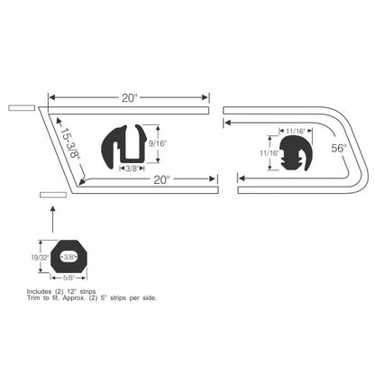 Rear Sliding Quarter Window Weatherstrips