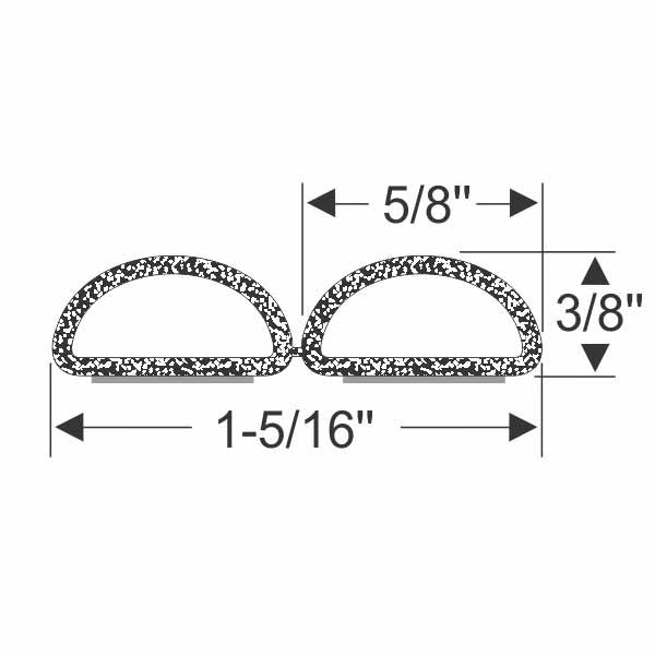 Peel-N-Stick Double Hollow Half Round