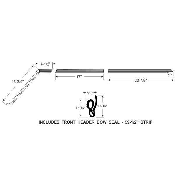 Convertible Roof Rail Weatherstrip Set