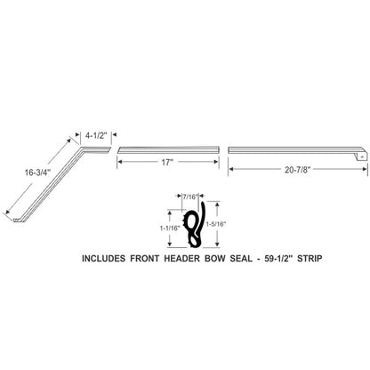 Convertible Roof Rail Weatherstrip Set