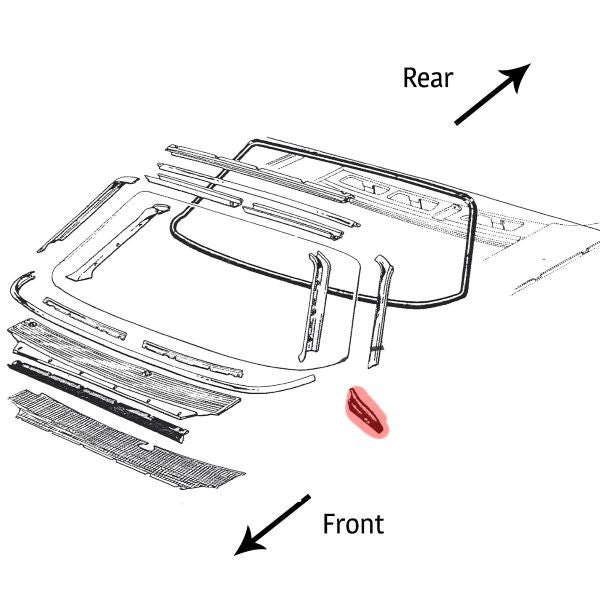 Front Body Upper Pillar Drain Trough