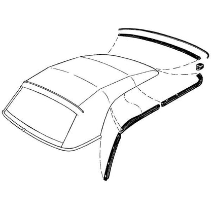 Convertible Roof Rail Weatherstrip Set